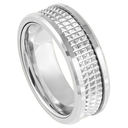White Tungsten 8mm Engagement Ring – hypoallergenic, scratch-resistant | Exclusive Jewelers USA