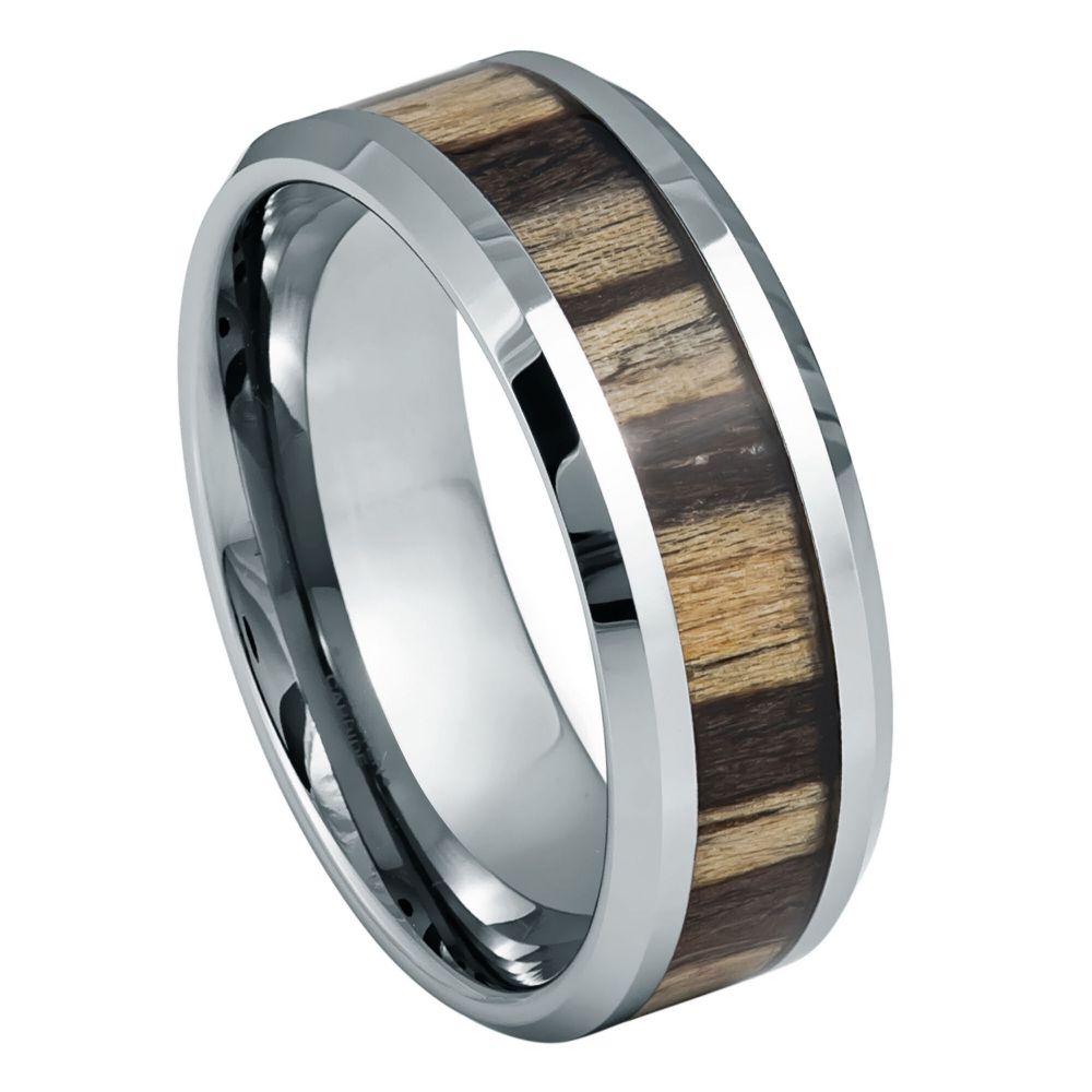 Tungsten Carbide Black Inlay 8mm Wedding Band – hypoallergenic, scratch-resistant | Exclusive Jewelers USA