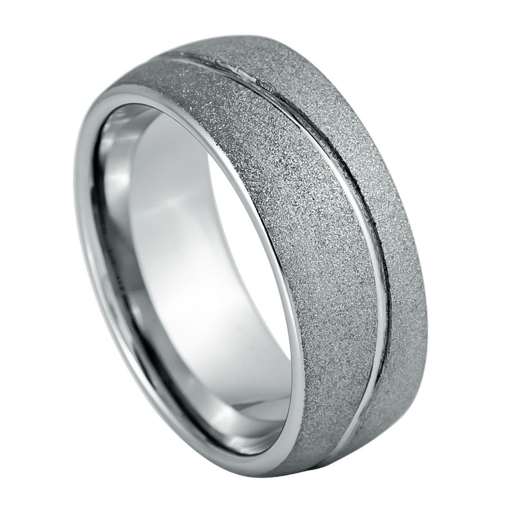 Damascus Steel 8mm Heritage Polished Wedding Band — Damascus steel 8mm wedding band