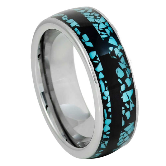 Tungsten Carbide 8mm Black Inlay Wedding Band – hypoallergenic, scratch-resistant | Exclusive Jewelers USA