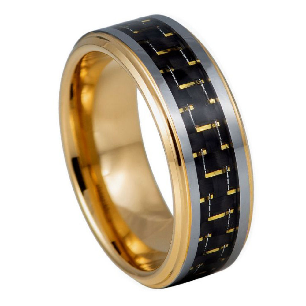 Tungsten Carbide 8mm Beveled Edge Wedding Band – hypoallergenic, scratch-resistant | Exclusive Jewelers USA