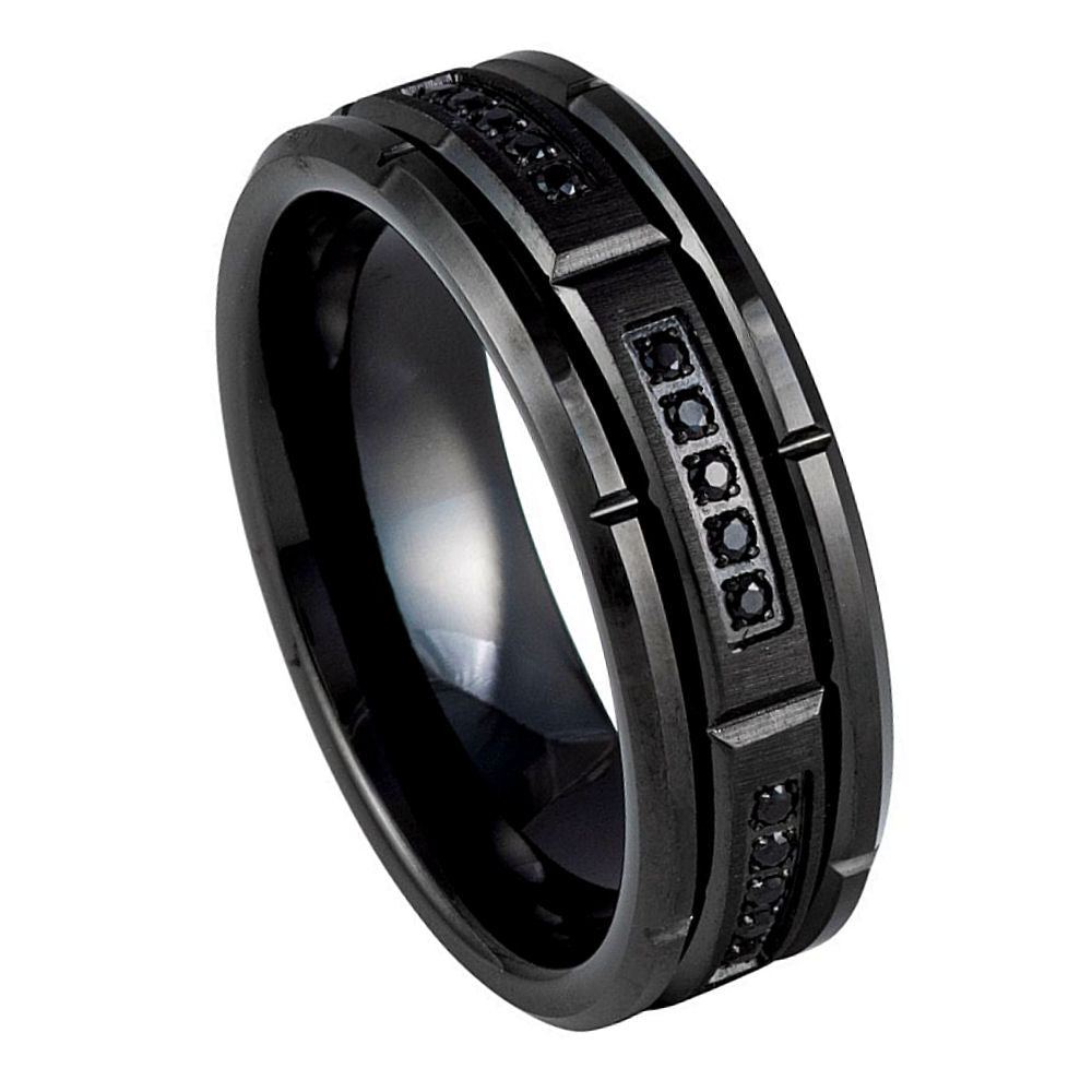 White Tungsten Carbide 8mm Promise Ring – hypoallergenic, scratch-resistant | Exclusive Jewelers USA