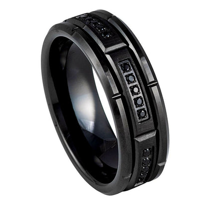 White Tungsten Carbide 8mm Promise Ring – hypoallergenic, scratch-resistant | Exclusive Jewelers USA