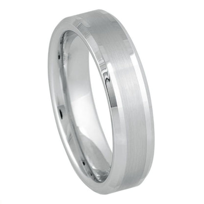 White Tungsten 6mm Wedding Band – hypoallergenic, scratch-resistant | Exclusive Jewelers USA