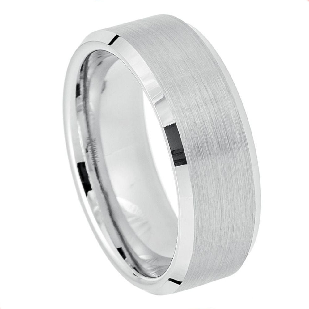 White Tungsten 8mm Engagement Ring – hypoallergenic, scratch-resistant | Exclusive Jewelers USA