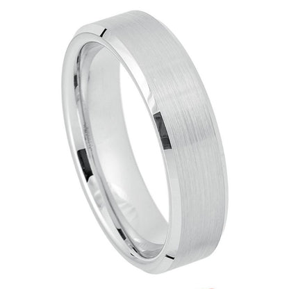 White Tungsten 6mm Engagement Ring – hypoallergenic, scratch-resistant | Exclusive Jewelers USA