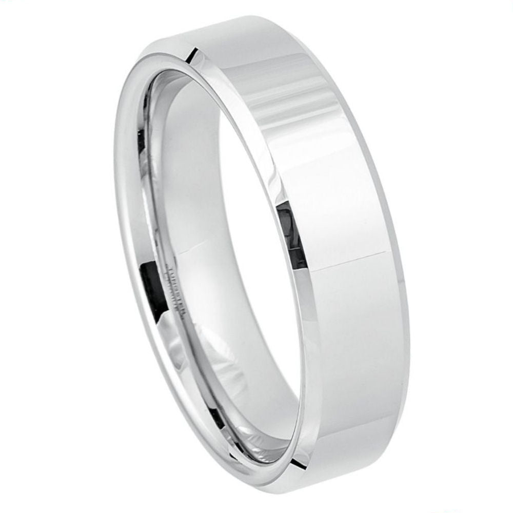 White Tungsten 6mm Promise Ring – hypoallergenic, scratch-resistant | Exclusive Jewelers USA