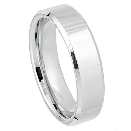 White Tungsten 6mm Promise Ring – hypoallergenic, scratch-resistant | Exclusive Jewelers USA