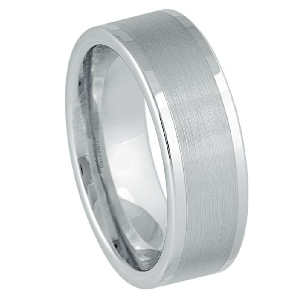 White Tungsten 8mm Polished Wedding Band – hypoallergenic, scratch-resistant | Exclusive Jewelers USA