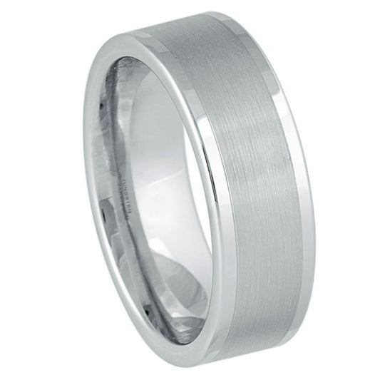 White Tungsten 8mm Polished Wedding Band – hypoallergenic, scratch-resistant | Exclusive Jewelers USA