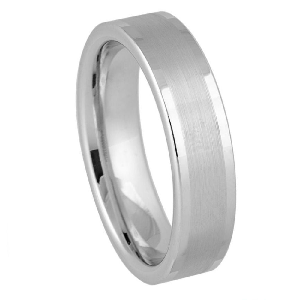 White Tungsten 6mm Brushed Promise Ring – hypoallergenic, scratch-resistant | Exclusive Jewelers USA