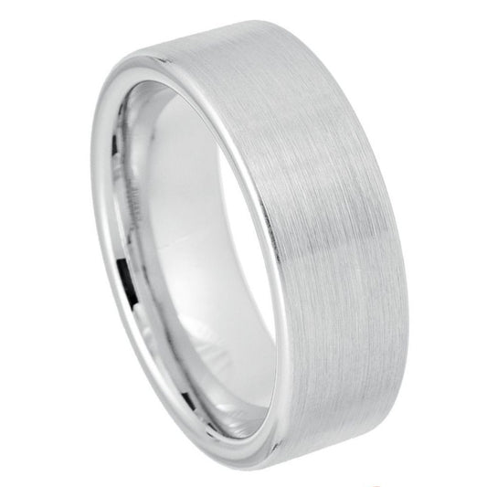 White Tungsten 8mm Comfort Fit Engagement Ring – hypoallergenic, scratch-resistant | Exclusive Jewelers USA