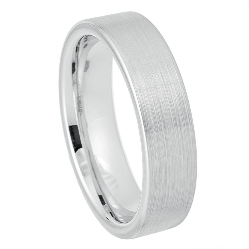 White Tungsten 6mm Polished Wedding Band – hypoallergenic, scratch-resistant | Exclusive Jewelers USA