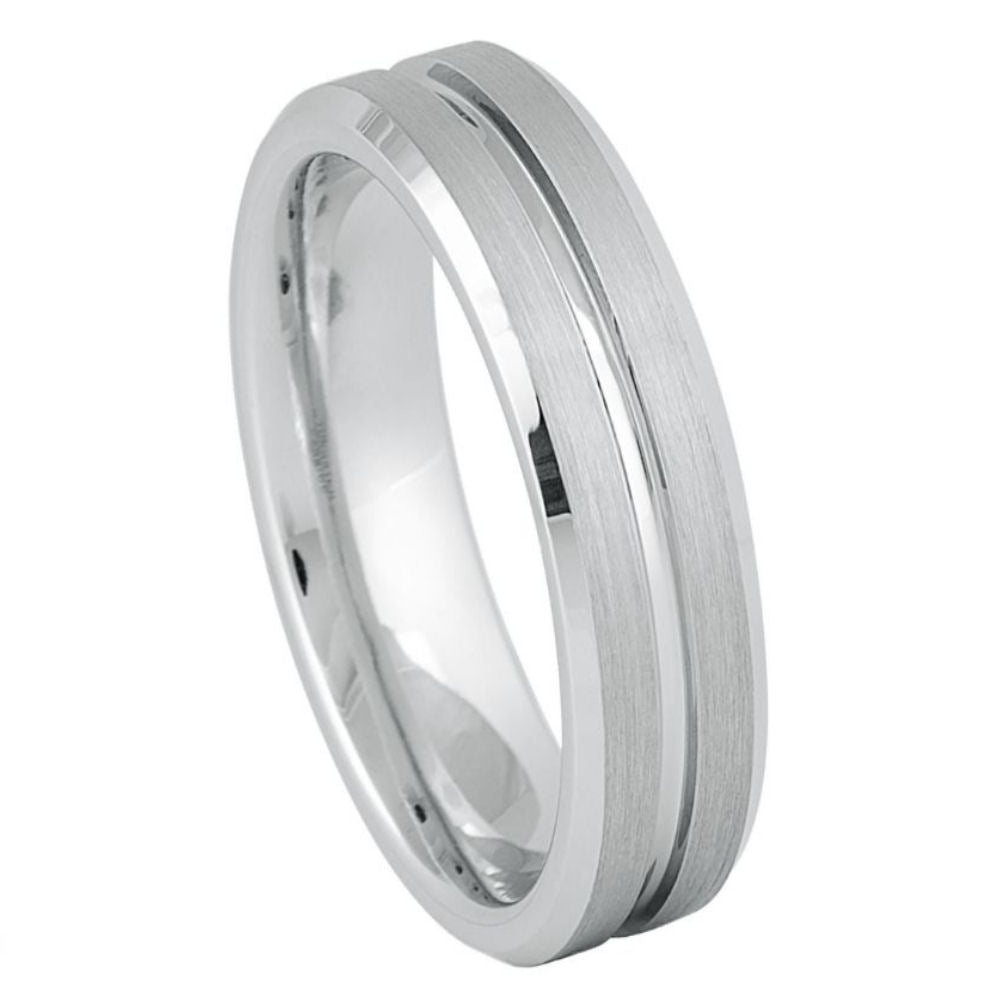 White Tungsten 6mm Matte Wedding Band – hypoallergenic, scratch-resistant | Exclusive Jewelers USA