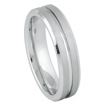 White Tungsten 6mm Matte Wedding Band – hypoallergenic, scratch-resistant | Exclusive Jewelers USA