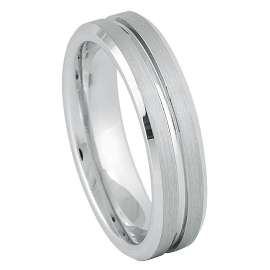 White Tungsten 6mm Matte Wedding Band – hypoallergenic, scratch-resistant | Exclusive Jewelers USA