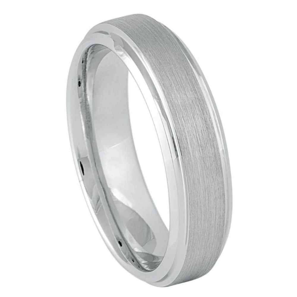 White Tungsten 6mm Matte Engagement Ring – hypoallergenic, scratch-resistant | Exclusive Jewelers USA
