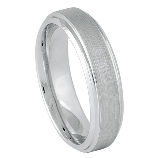 White Tungsten 6mm Matte Engagement Ring – hypoallergenic, scratch-resistant | Exclusive Jewelers USA