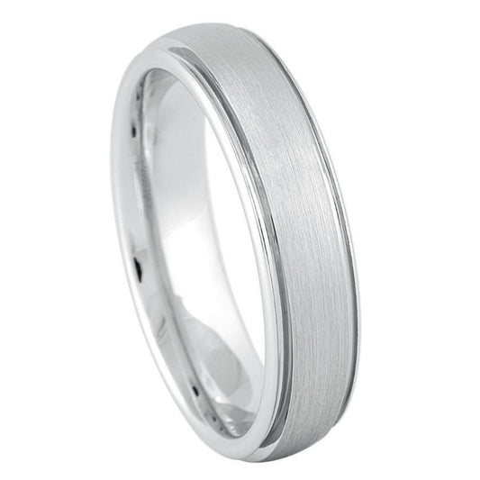 White Tungsten 6mm Brushed Wedding Band – hypoallergenic, scratch-resistant | Exclusive Jewelers USA