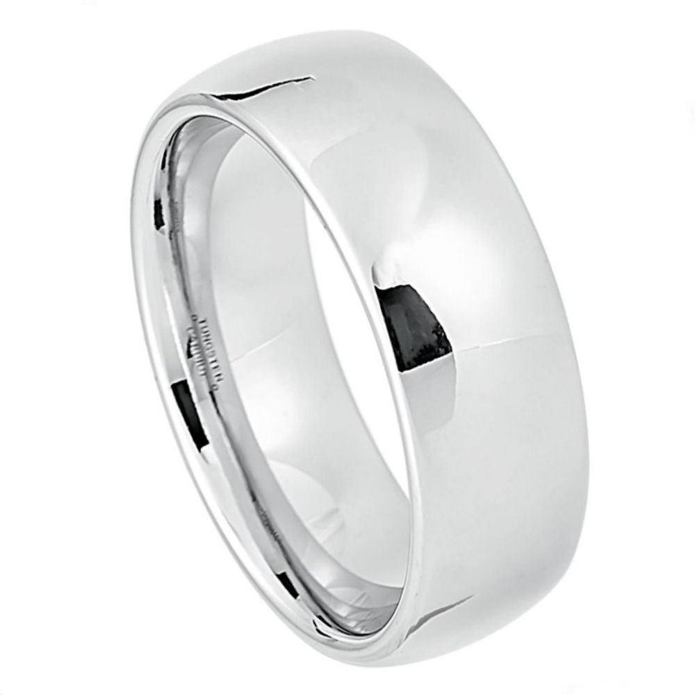 White Tungsten 8mm Satin Promise Ring – hypoallergenic, scratch-resistant | Exclusive Jewelers USA