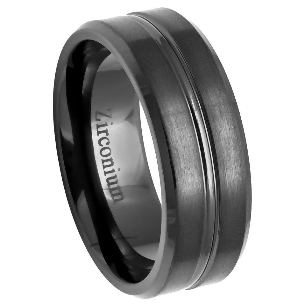 Zirconium 8mm Rare Finish Engagement Ring – hypoallergenic, black ceramic | Exclusive Jewelers USA