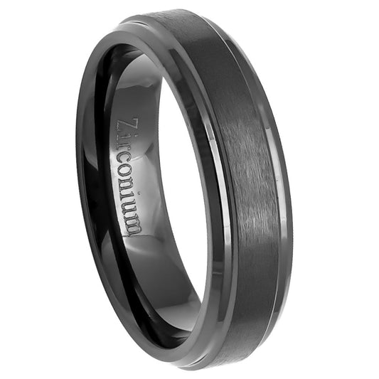 Zirconium 6mm Wedding Band – hypoallergenic, black ceramic | Exclusive Jewelers USA