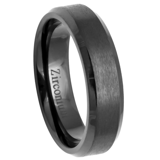 Zirconium 6mm Promise Ring – hypoallergenic, black ceramic | Exclusive Jewelers USA