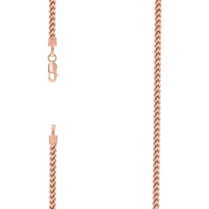 925 Silver Hollow Franco Chain Rose 2.7mm