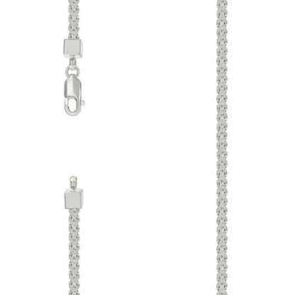 925 Silver Hollow Franco Chain Silver 3mm
