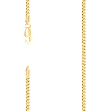 925 Silver Hollow Franco Chain Yellow 2.5mm