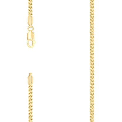 925 Silver Hollow Franco Chain Yellow 2.5mm