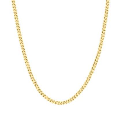 925 Silver Hollow Franco Chain Yellow 2.5mm