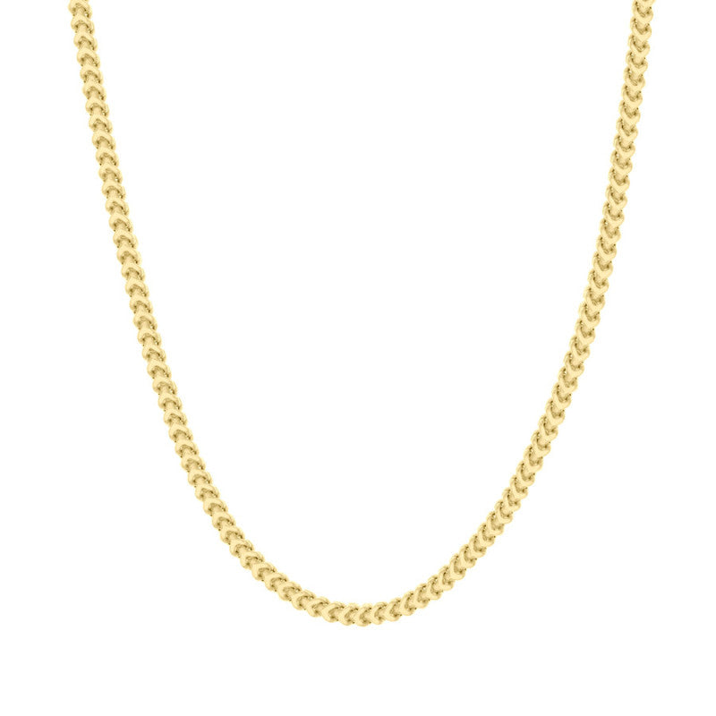 925 Silver Hollow Franco Chain Yellow 2.5mm
