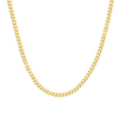 925 Silver Hollow Franco Chain Yellow 2.7mm