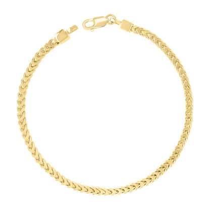 925 Silver Hollow Franco Chain Yellow 2.7mm