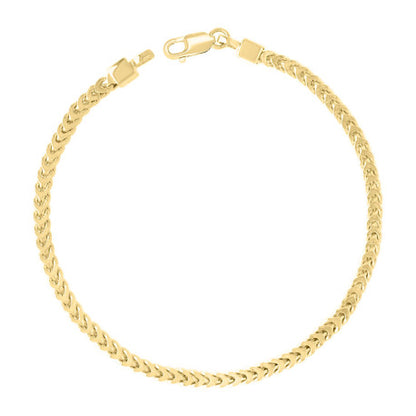 925 Silver Hollow Franco Chain Yellow 2.7mm