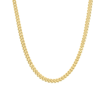 925 Silver Hollow Franco Chain Yellow 3.5mm