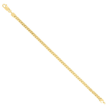 925 Silver Hollow Franco Chain Yellow 4.5mm