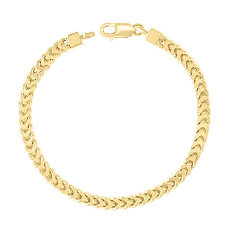 925 Silver Hollow Franco Chain Yellow 4.5mm