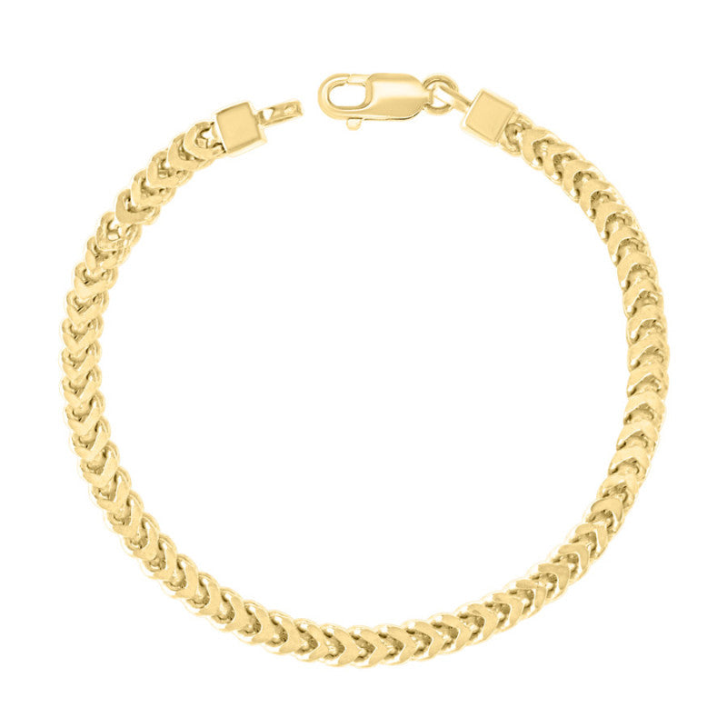 925 Silver Hollow Franco Chain Yellow 4.5mm