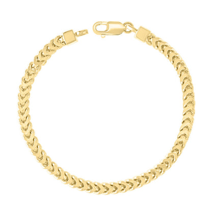 925 Silver Hollow Franco Chain Yellow 4.5mm