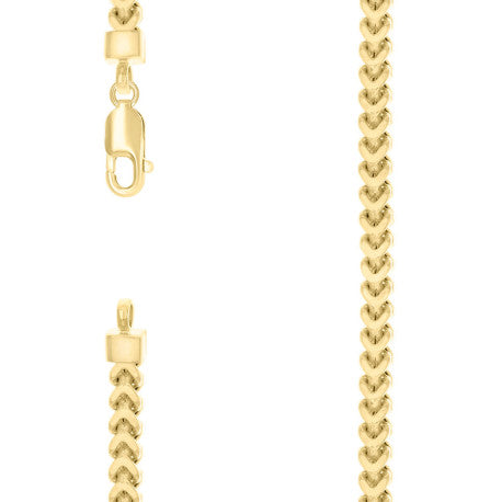 925 Silver Hollow Franco Chain Yellow 5.4mm