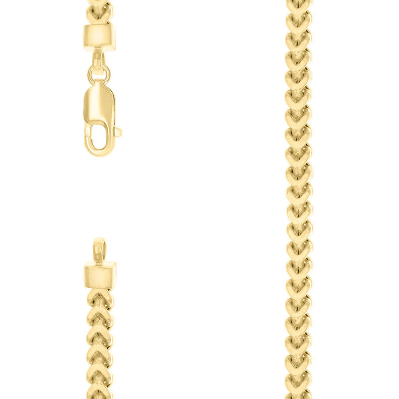 925 Silver Hollow Franco Chain Yellow 5.4mm