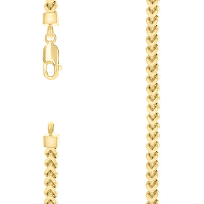 925 Silver Hollow Franco Chain Yellow 5.4mm