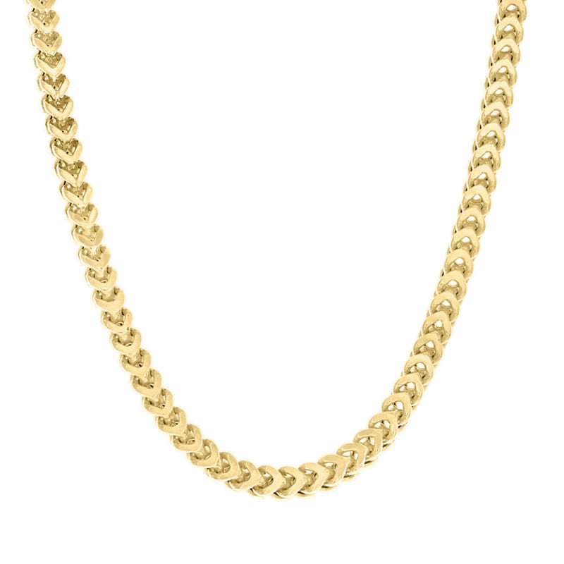 925 Silver Hollow Franco Chain Yellow 5.4mm