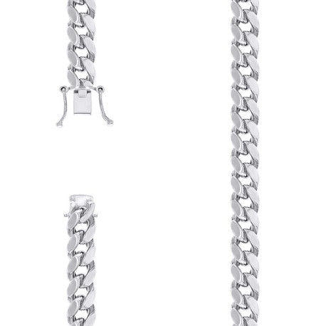 925 Silver Hollow Miami Cuban Chain 11mm