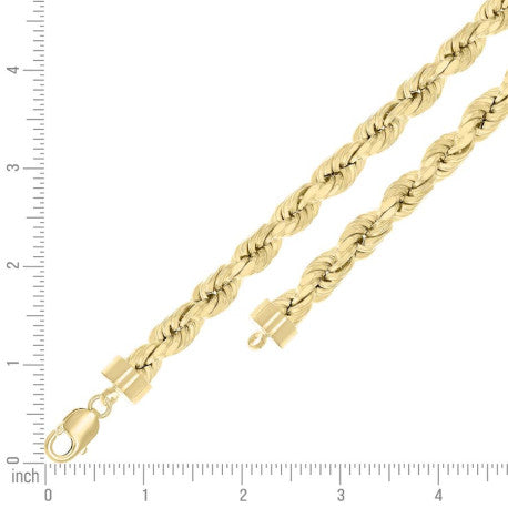 925 Silver Hollow Rope Chain 10mm