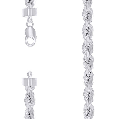 925 Silver Hollow Rope Chain 10mm