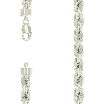 925 Silver Hollow Rope Chain 11mm