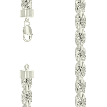 925 Silver Hollow Rope Chain 12mm